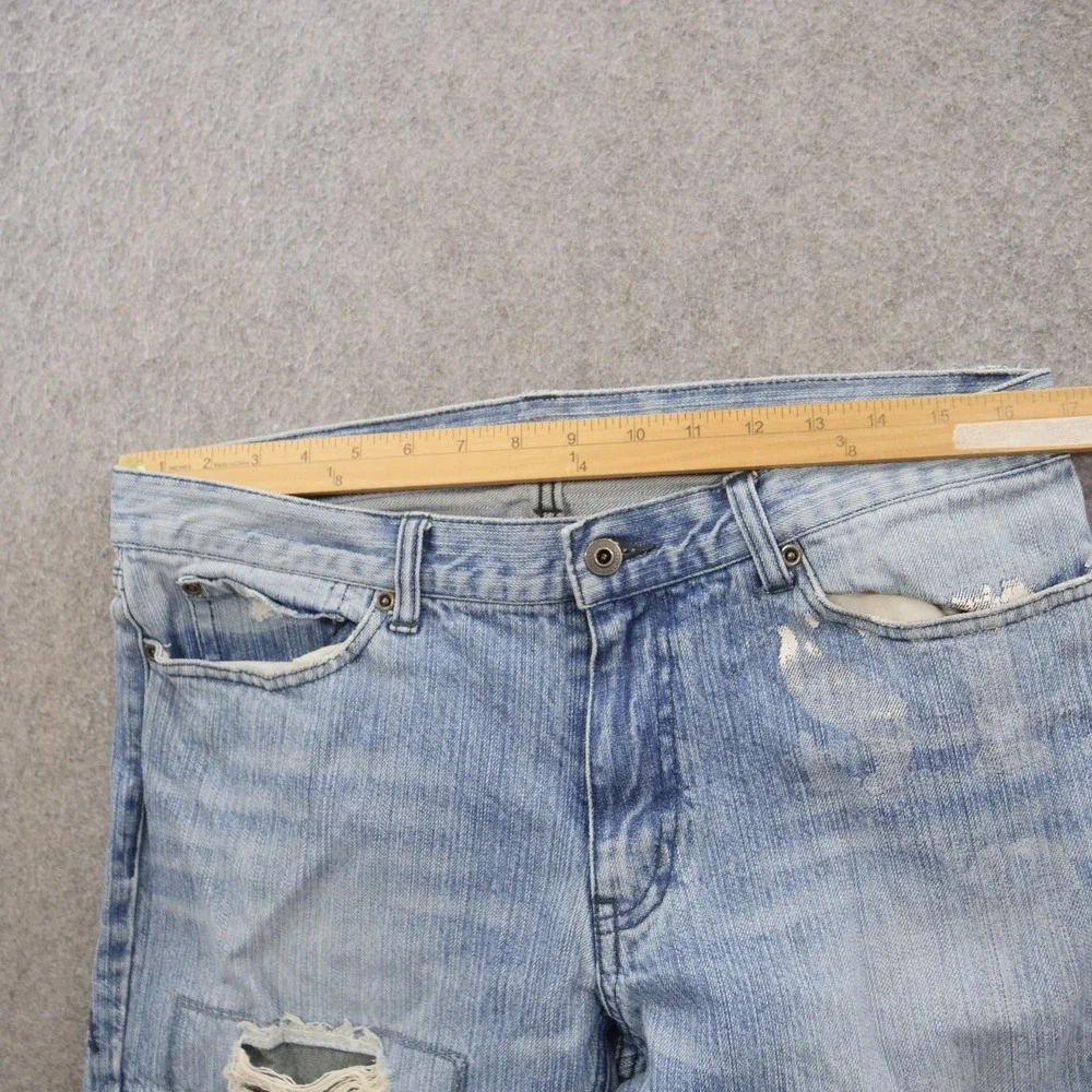 Rupert Edge Jeans Mens 32 XL Blue Straight Leg Japanese Denim Distressed